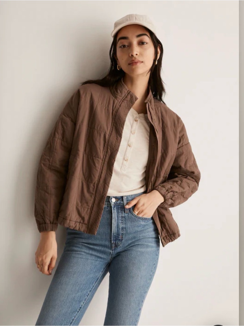 Madewell Bremen Bomber Jacket - Quilted Brown